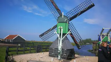 Photo of Zaanse Schans windmills village in Netherlands- Windmill De Zoeker